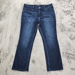 Lee Riders Jeans Womens 18P PETITE Blue Mid Rise Straight Leg Stretch Dark Wash